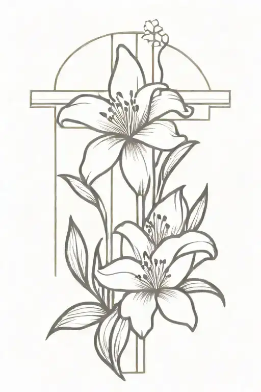 Cross With Lily Of The Vally Flower