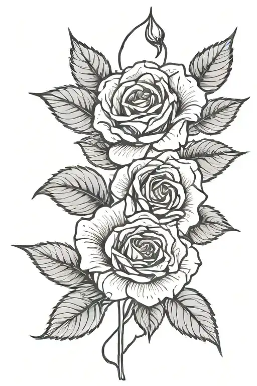 Design A Tattoo Of Vertical Cut Of Rose Flower