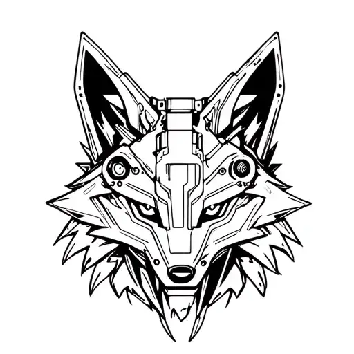 Mechanical Fox Head Made Of Charging Battery Parts