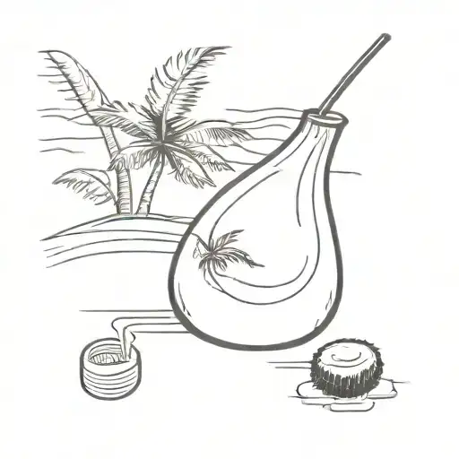 Bean Bag On A Bali Beach With Coconut Water