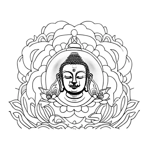 Buddha Colrful Pastel Serenity Sunset Orange