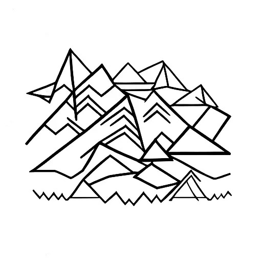 Inverted Triangle With Forest And Zig Zag Road
