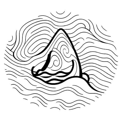 Guitar With Waves And Mountain Peaks