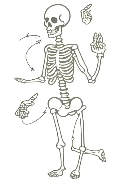 Stick Figure As A Skeleton With Middle Finger
