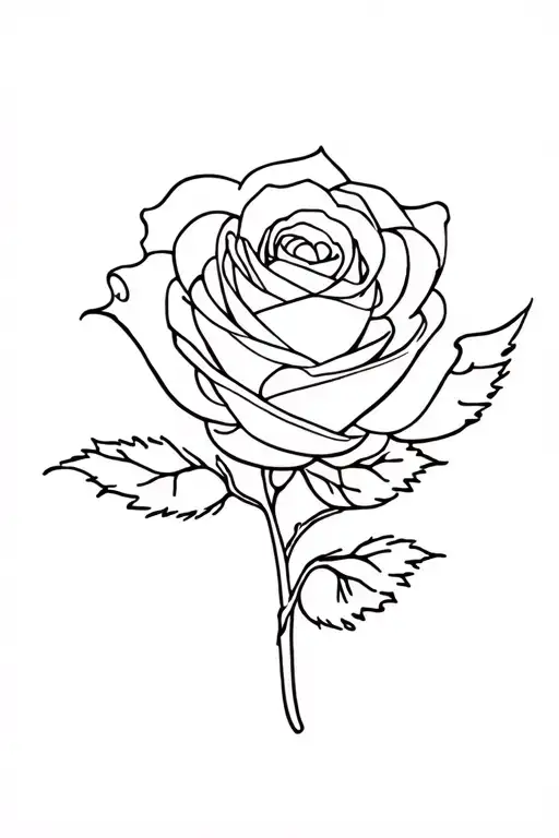 Fineline Rose With Name Erika