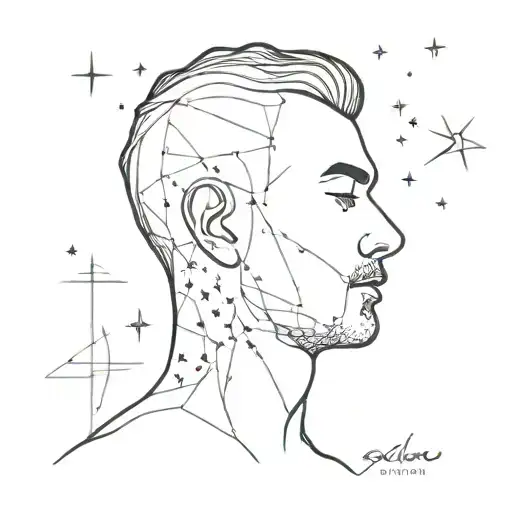 Man Head With Galaxy Filled With Stars