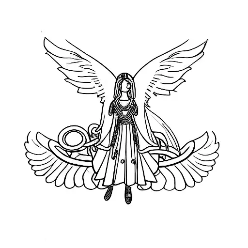 Angel With A Chain Of The Numbers 361