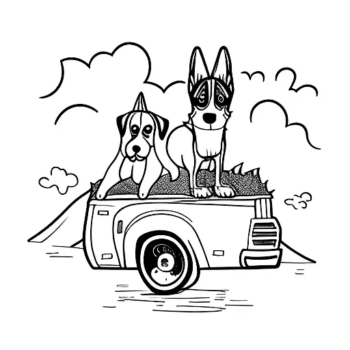 Dog In Back Of Truck