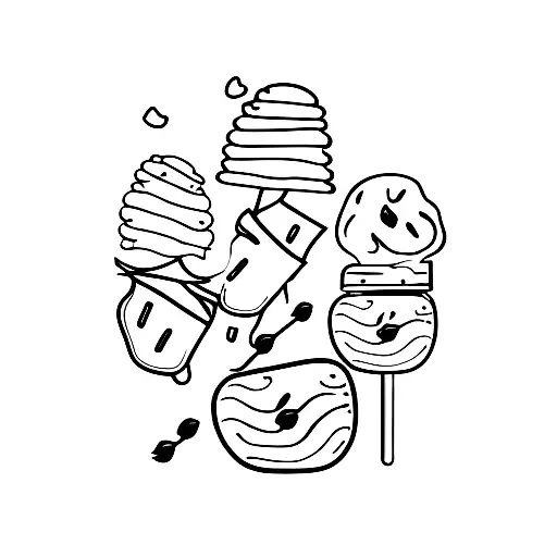 Single Line Ice Cream On A Stick Simple