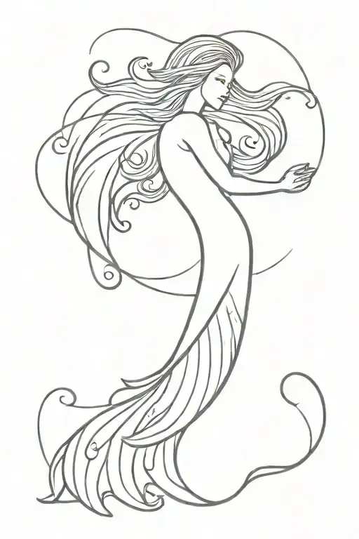 Mermaid Tail With Line Going Down