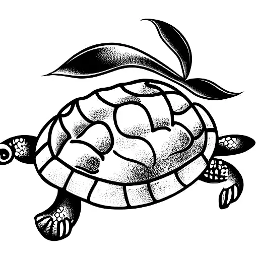 A Smiling Worm Riding On A Turtle With Flower's In The Background