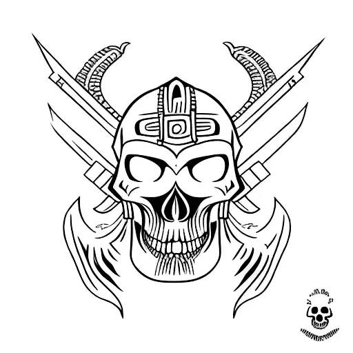 A Warrior's Skull To Do On Your Calf