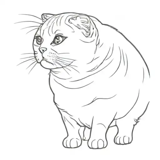 Scottish Fold Cat Shows Tongue