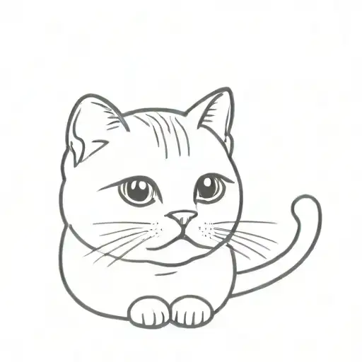 Scottish Fold Cat Shows Little Tongue