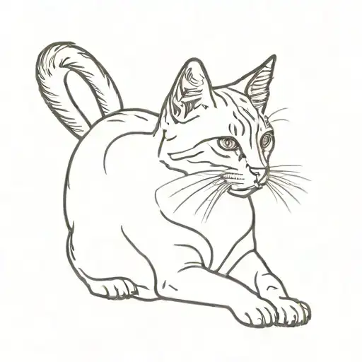 Tabby Cat Silhouette