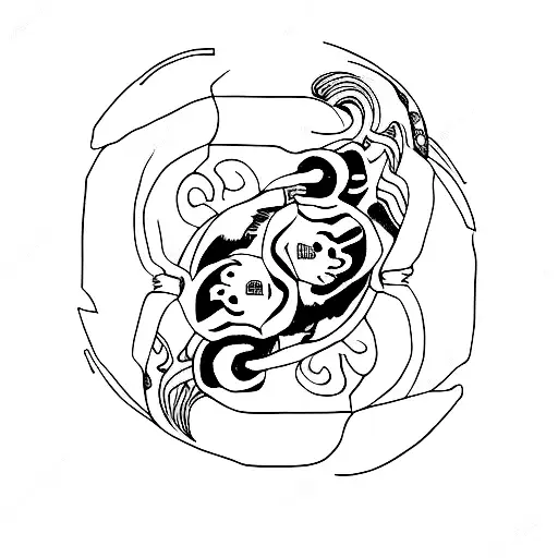 Monkey And Alien As Yin Yang