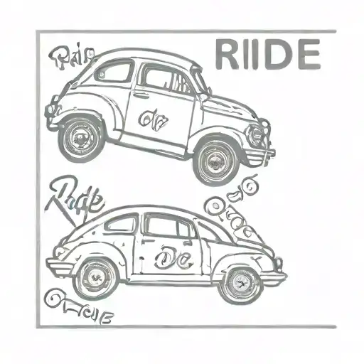 Ride Or Die Lettering Surrounded By Car Aesthetics