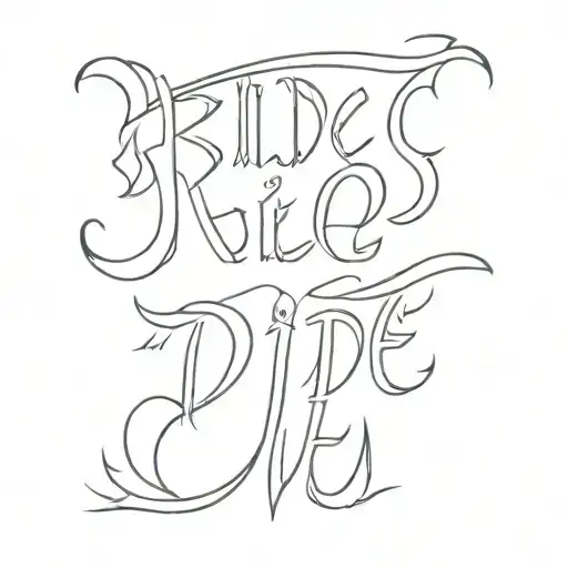 Ride Or Die Lettering Surrounded By Flames