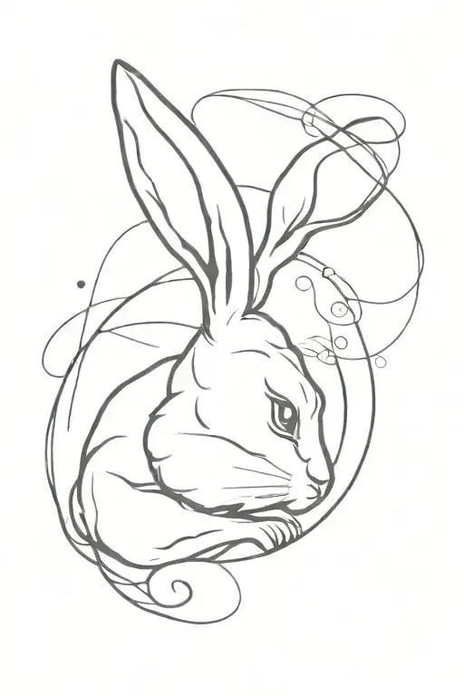 Word 'Bunny' Masculine Tattoo Design