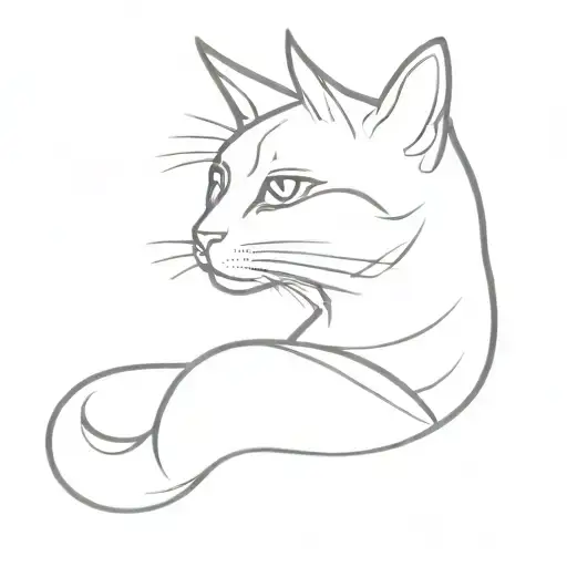 Sitting Cat Silhouette