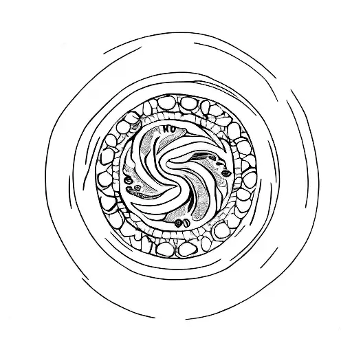 A Minimalist Tattoo Of A Coffee Cup And Teacup Forming A Yin And Yang Symbol