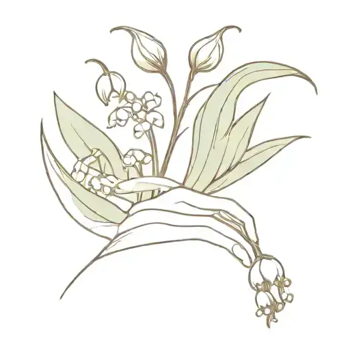 Lily Of The Valley Held By Hand