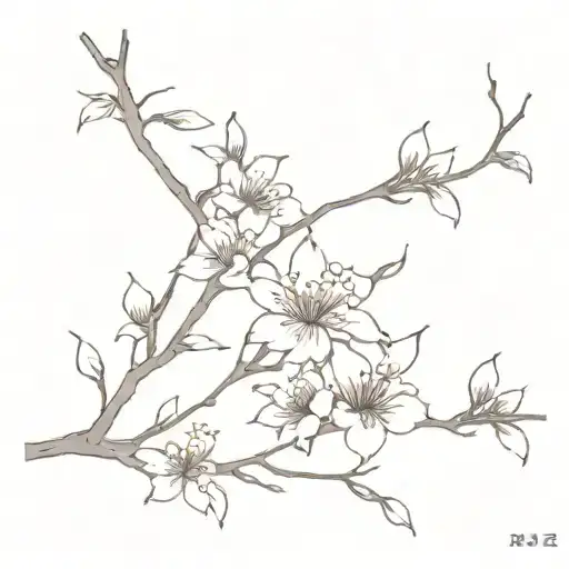 The Bough Has Broken Through Cherry Blossem