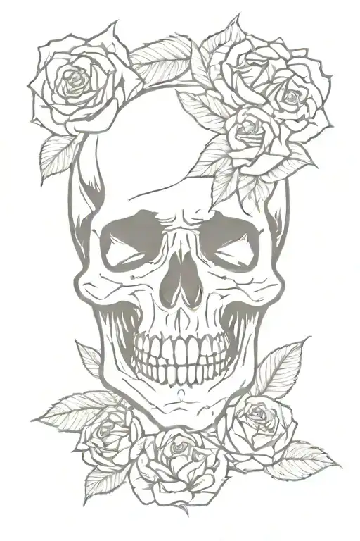 Skull And Roses Tattoo