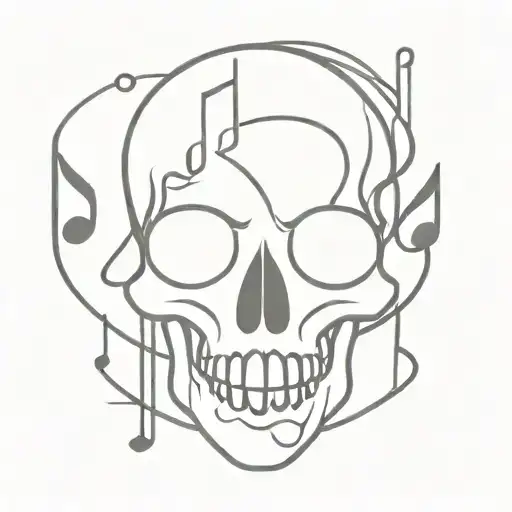 Skull Inside Music Note
