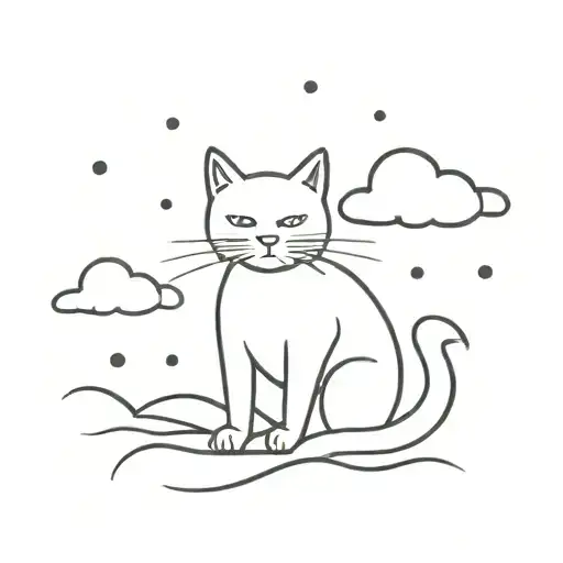 Cat Under A Storm Cloud Thats Raining