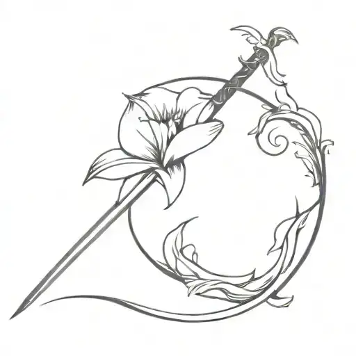 Morning Glory Around A Sword