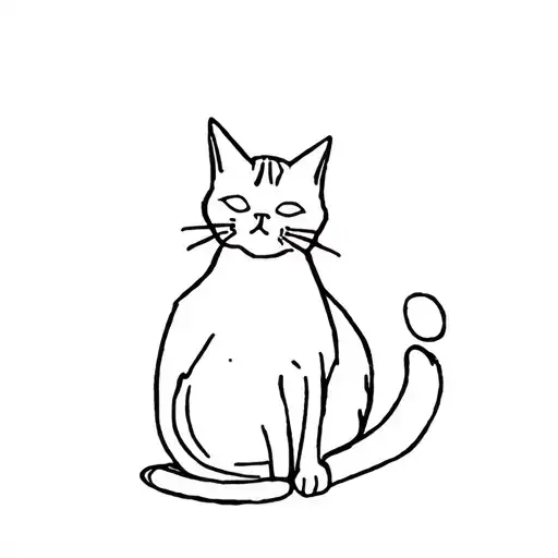 Cat Sitting And Looking At Me Back