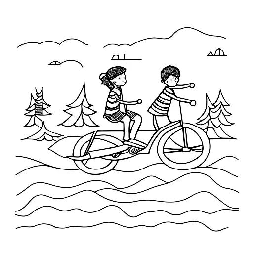 Forest And Kids On Bikes