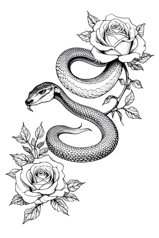Snake Through Roses Surrounded