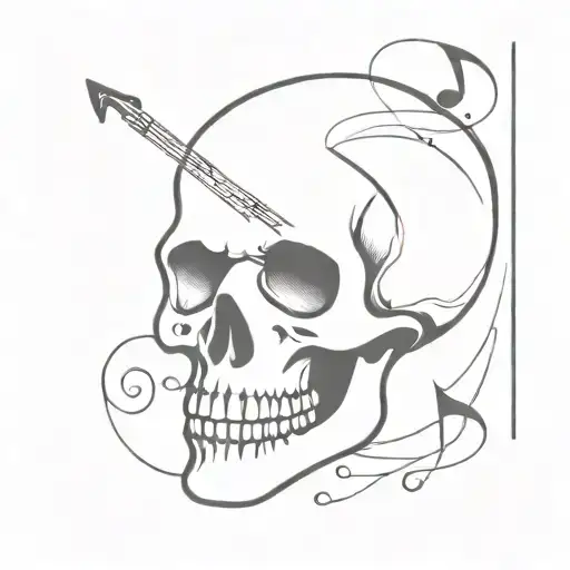 Music Note Composed Skull