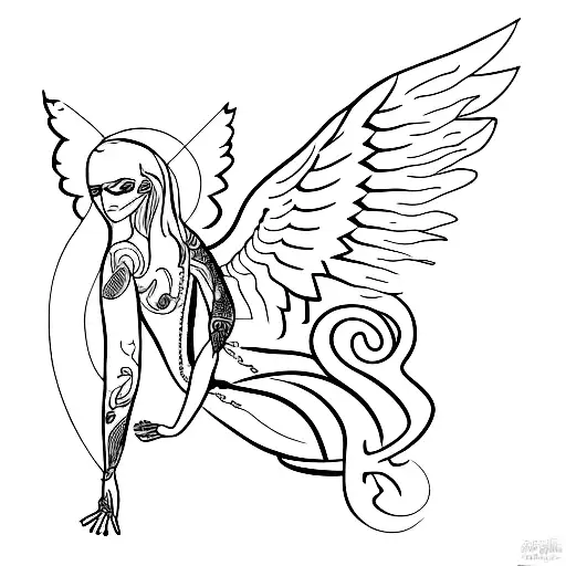 Write A Name Amr With Single Line Angel Wings