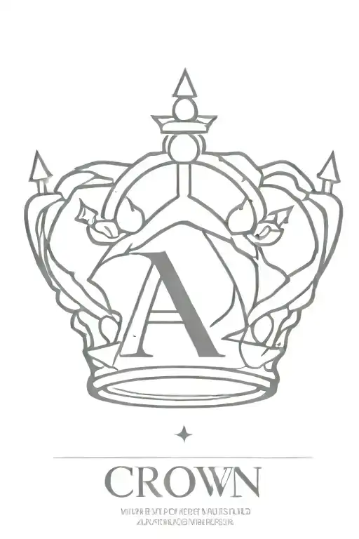 Crown With Letter A Minimalist