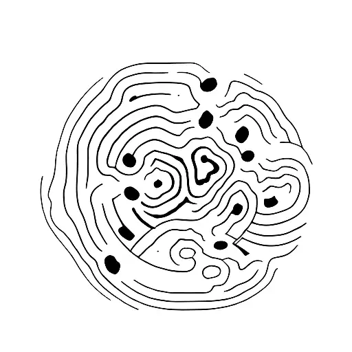 A Minimalist Tattoo Of A Coffee Cup With A Spiral Design Inside