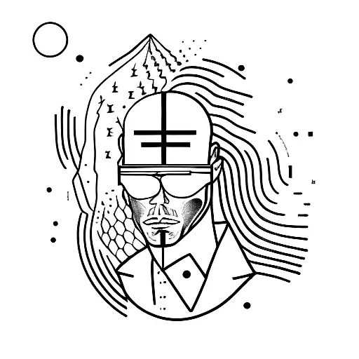 A Minimalist Tattoo Combining Elements From Pulp Fiction And A Jmsn Album Cover