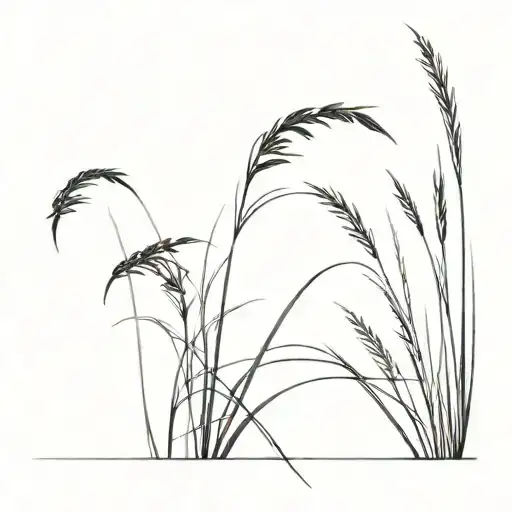 Black Coastal Dune Grass With Five Sprigs