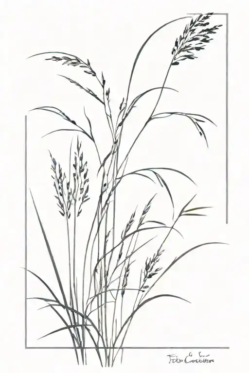 Black Coastal Dune Grass With Five Sprigs