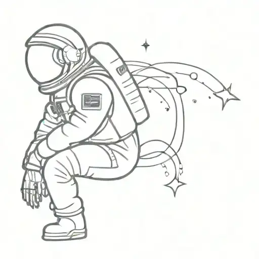 Astronaut With Heart Brain Thinking Figure Astronaut Planets