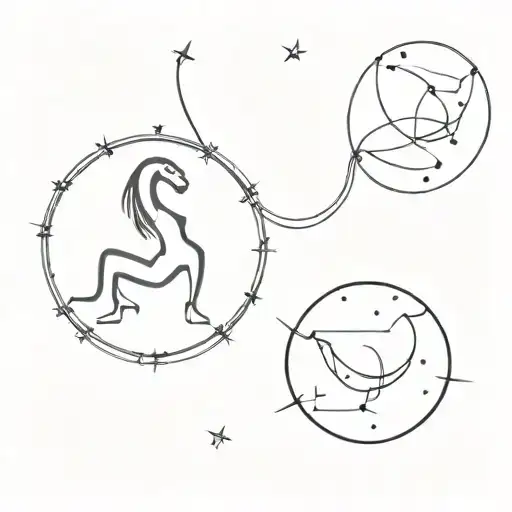 Aquarius And Aries Constellation Intertwined