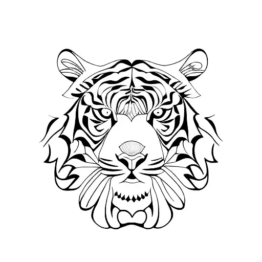 Bengal Tiger In A Geometric Pattern