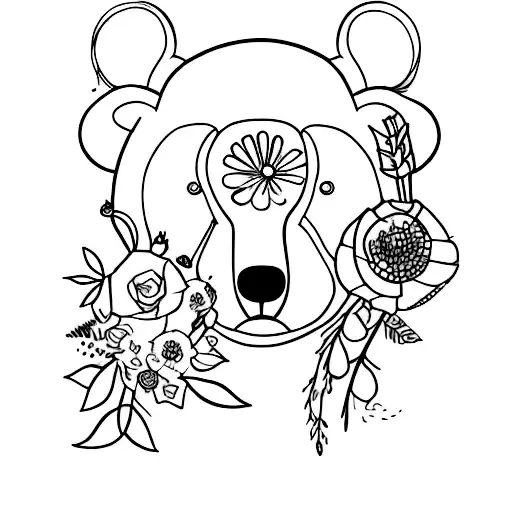 Bear With Flowers And Arrows