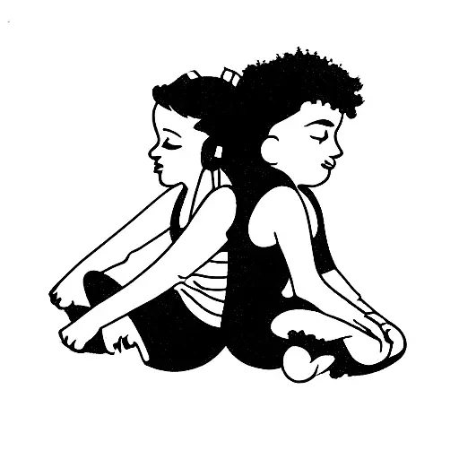 A Girl And Boy Listening To Music