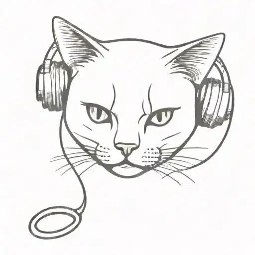A Bald Cat With Headphones That Eats Noodles