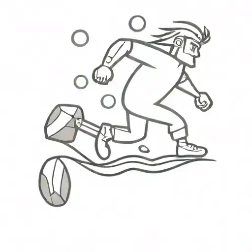 Cartoon Character Kicking A Rock