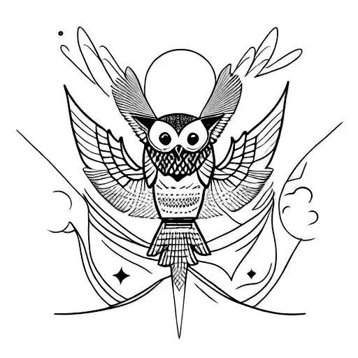 Long Unique Owl Flying