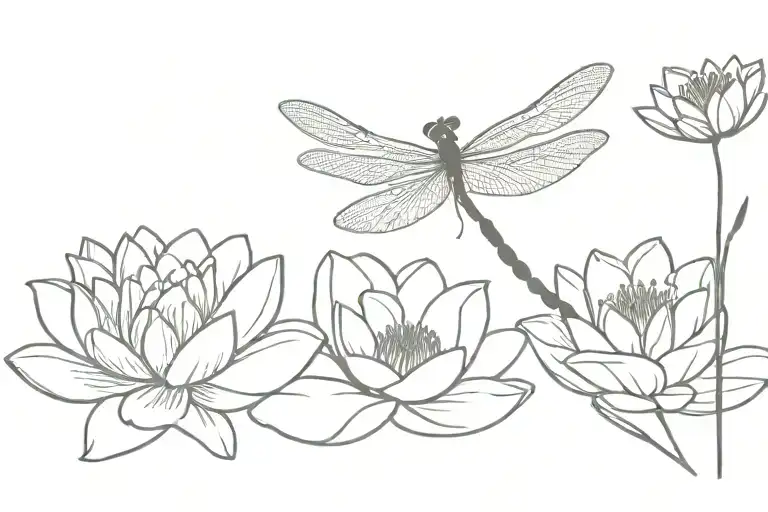 Dragonfly On A Water Lily